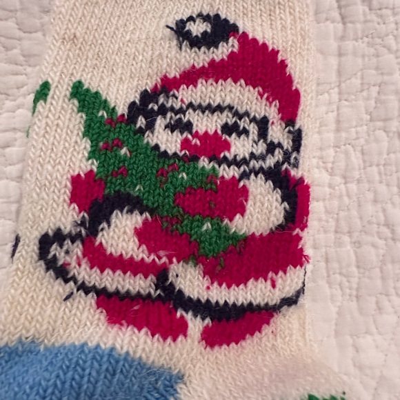 100% Sheep's Wool handmade wool warm Snowman socks - Picture 13 of 16